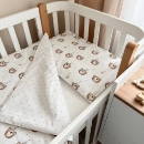 Set lenjerie de schimb pentru patut bebe 3 piese Mix ursuleti cu caciuli (5)